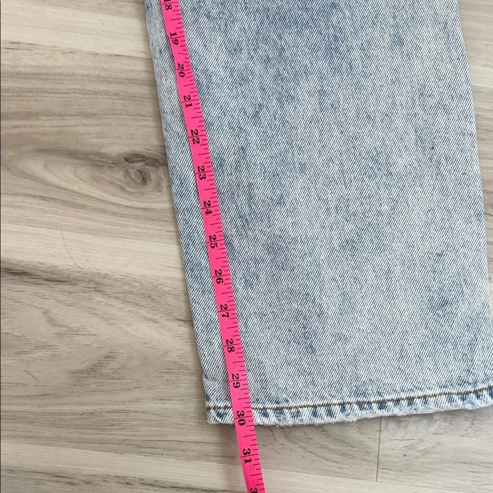 GOOD AMERICAN Women's Light Blue Distressed Wide Leg Jeans size 00/24 - Picture 8 of 14